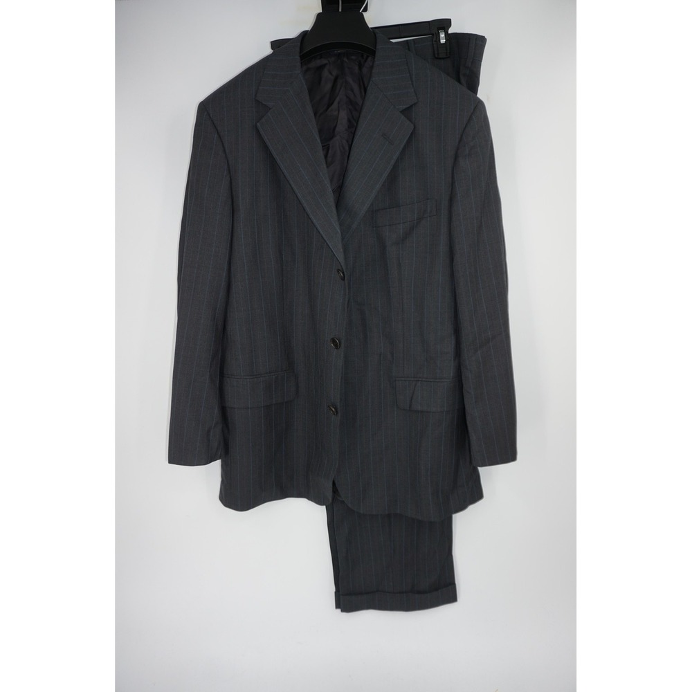 Brooks Brothers 2-Piece Suit Gray Pinstripe Saxon 1818 Madison Wool‎ 43R 38x30